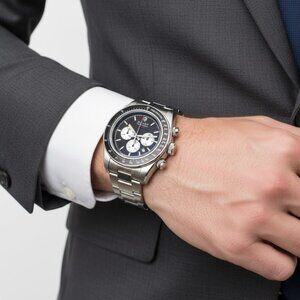 NWT Authentic Duxot Vitesse Chronograph Black Dial Men's Watch